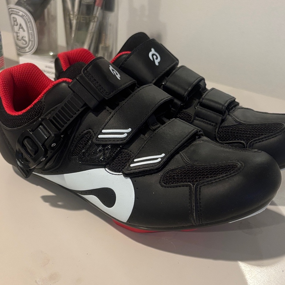 Peloton Black and Red Cycling Shoes